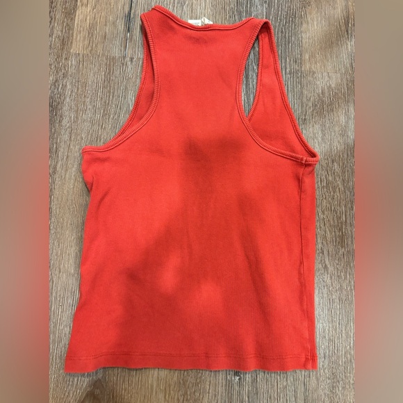 Red Orange Ribbed Tank large - Picture 2 of 4
